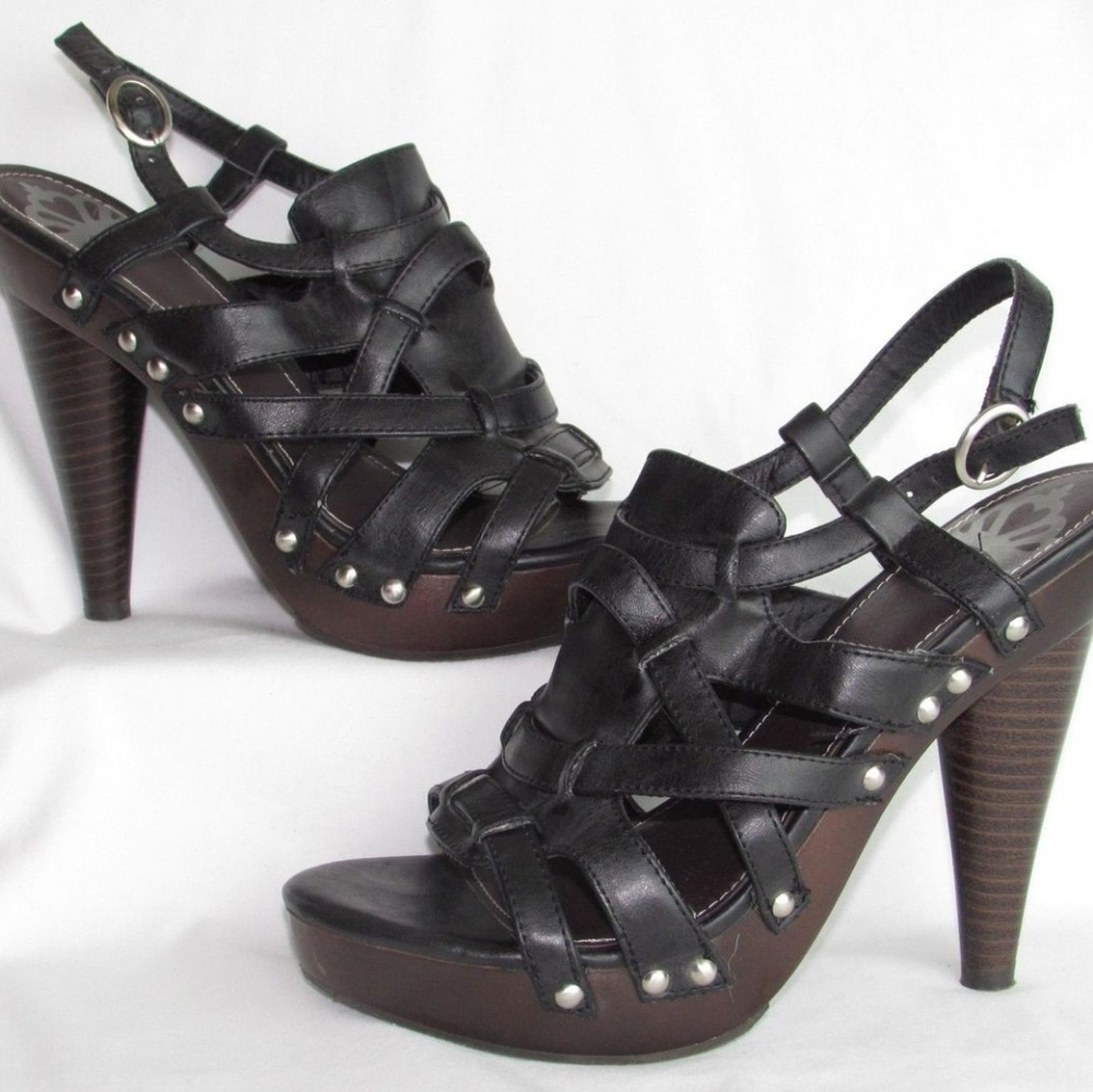 Fergalicious Strappy Black Heels